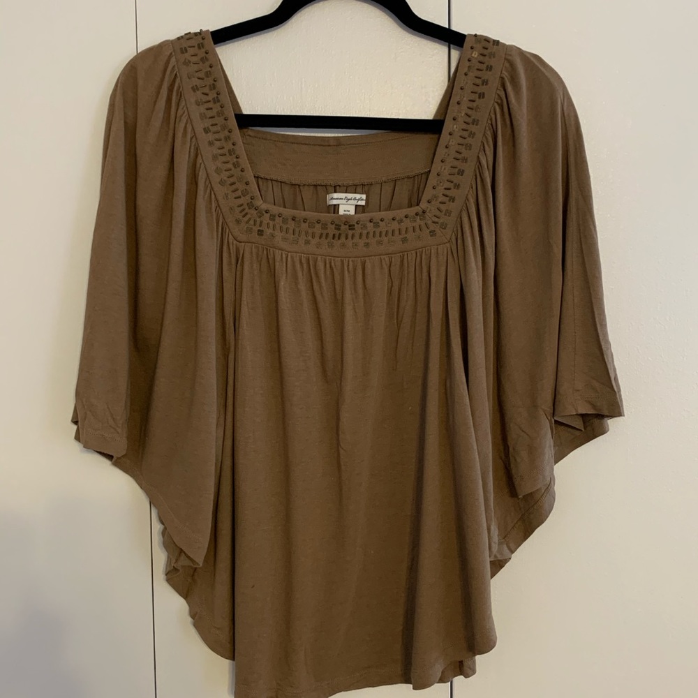 Boho Chic Brown Flowy Top